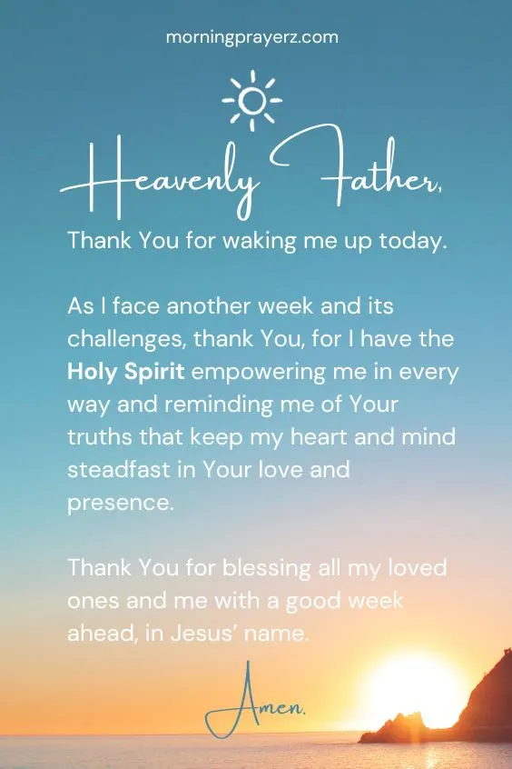 How Do You Pray In The Morning For A Good Week Ahead?