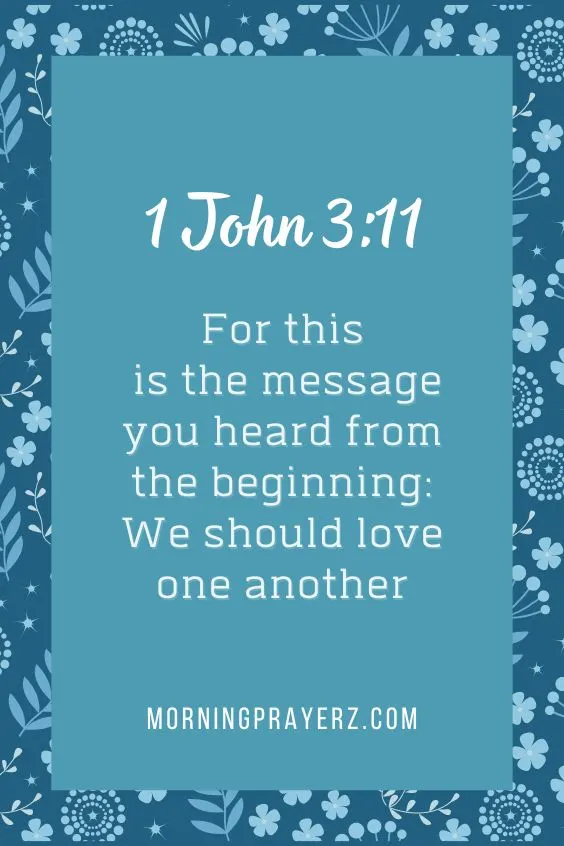 For this is the message you heard from the beginning: We should love one another" (1 John 3:11 NIV