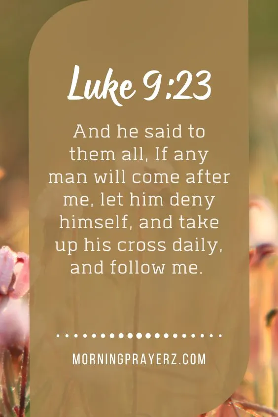 And he said to them all, If any man will come after me, let him deny himself, and take up his cross daily, and follow me.