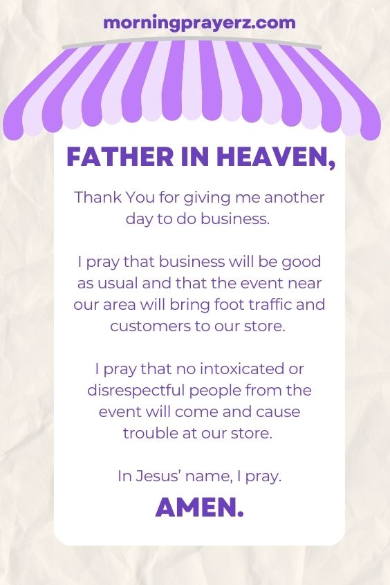 Morning Prayer For Store Opening