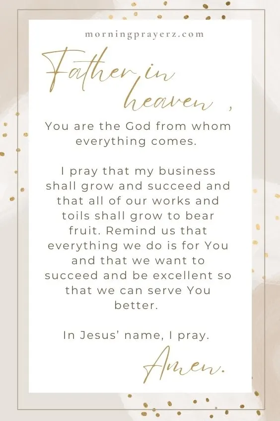Morning Prayer For Success In Business
