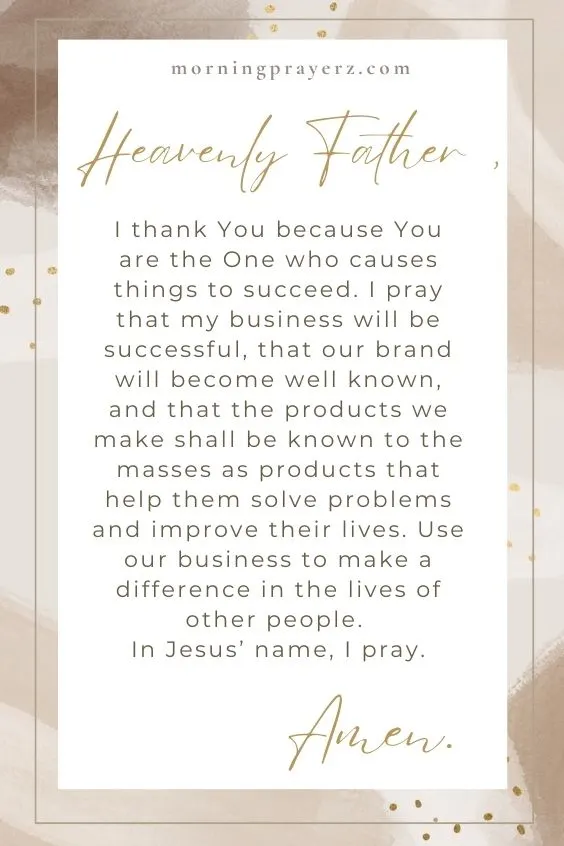 Morning Prayer For Success In Business