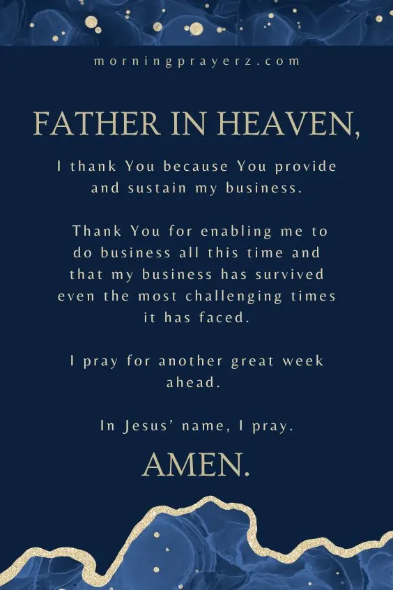 Morning prayer for the business new week