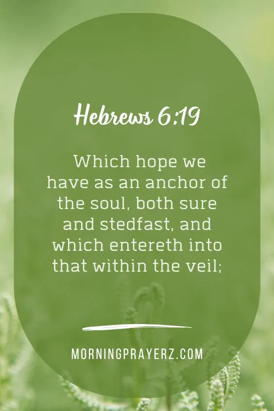 Which hope we have as an anchor of the soul, both sure and stedfast, and which entereth into that within the veil;