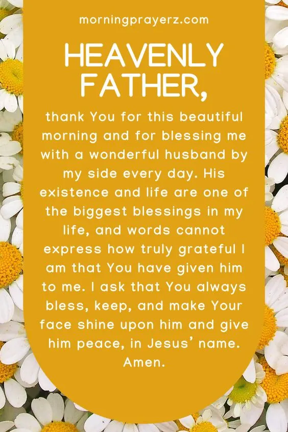 Morning Prayer for Gratitude for Husband
