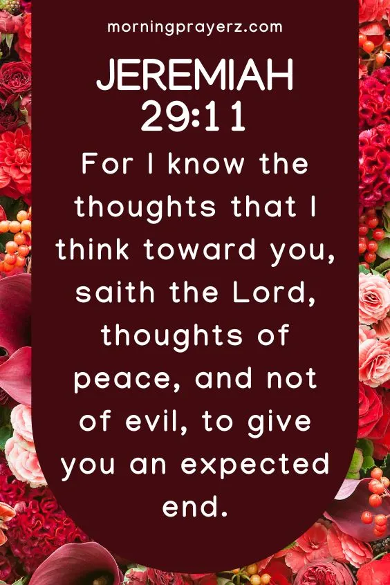  For I know the thoughts that I think toward you, saith the Lord, thoughts of peace, and not of evil, to give you an expected end.