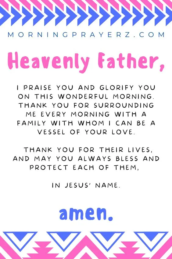 Morning Prayer for Gratitude for Your Family