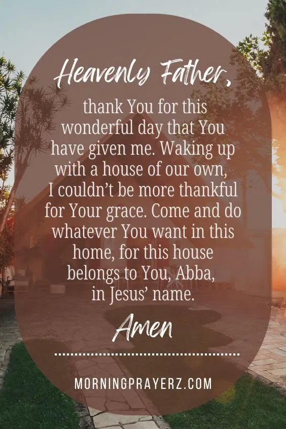 Morning Prayer for Gratitude for Your House