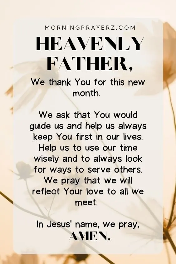 Morning Prayer for New Month