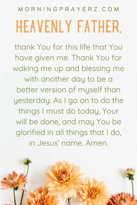 Morning Prayer for Gratitude for Life