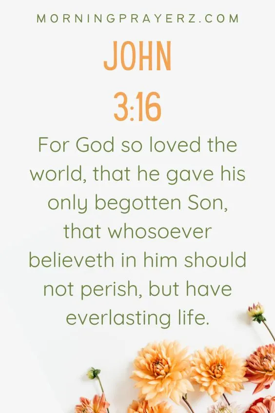 John 3:16 - For God so loved the world, that he gave his only begotten Son, that whosoever believeth in him should not perish, but have everlasting life.