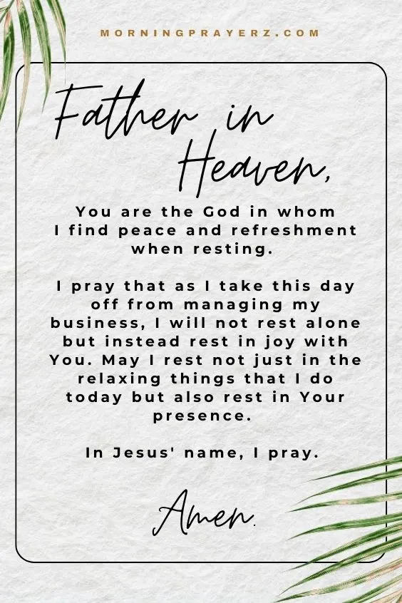 Sunday Morning Prayer For Business