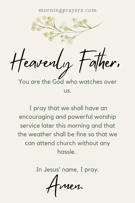 How To Pray For Sunday Morning Service