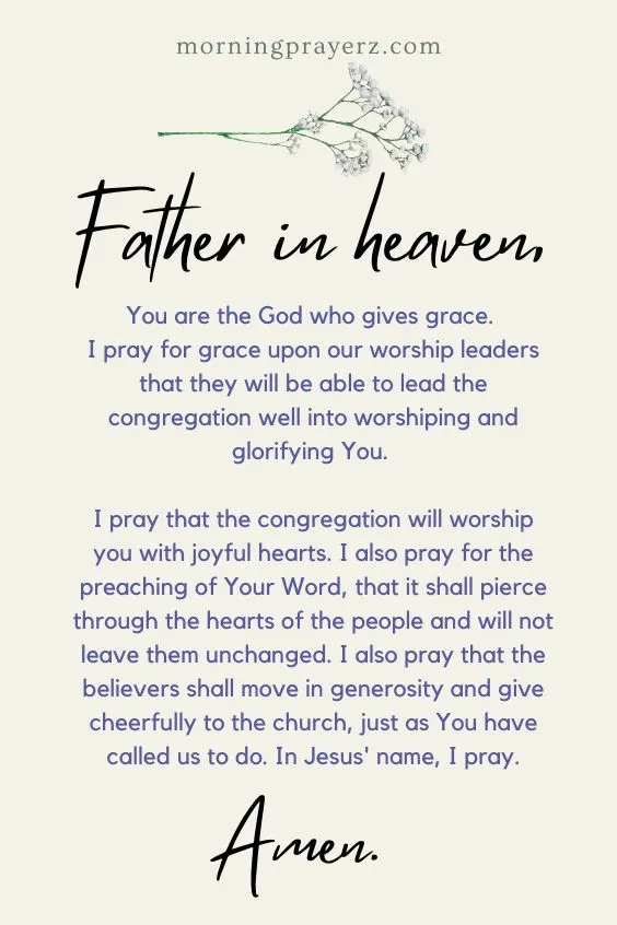 How To Pray For Sunday Morning Service
