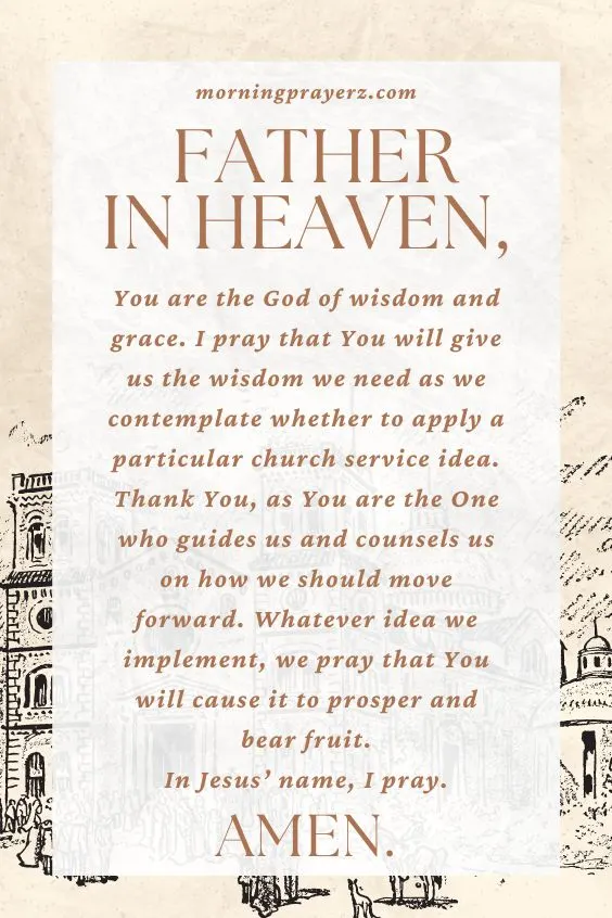 Morning prayer for a church service idea