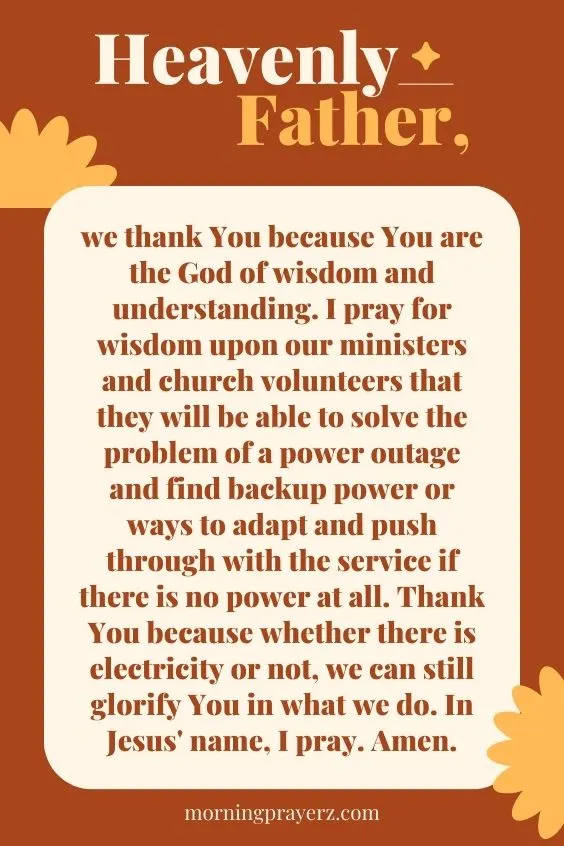 Morning Prayer For Church Service Gone Wrong