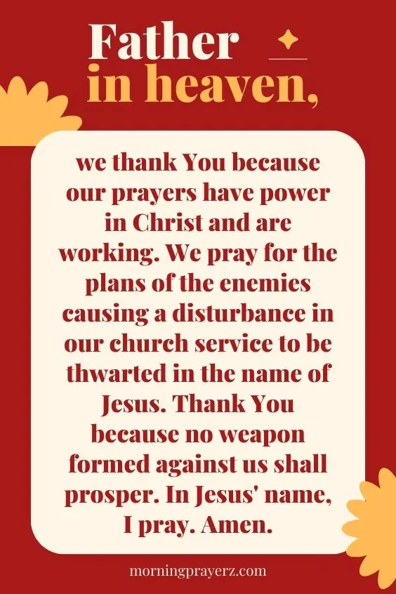 Morning Prayer For Church Service Gone Wrong