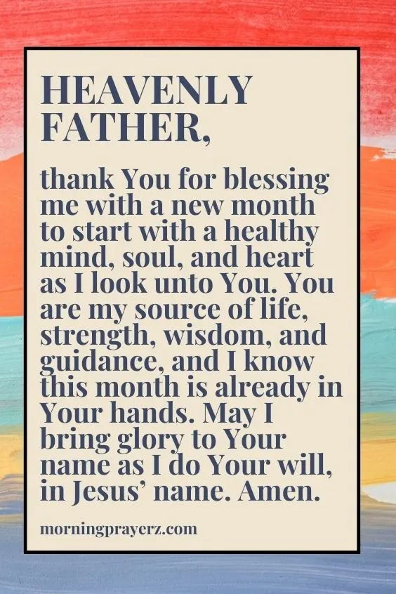 Morning Prayer For Gratitude For The New Month
