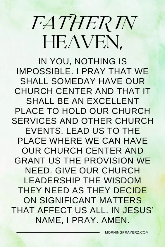 Morning Prayer For The Church Service Center