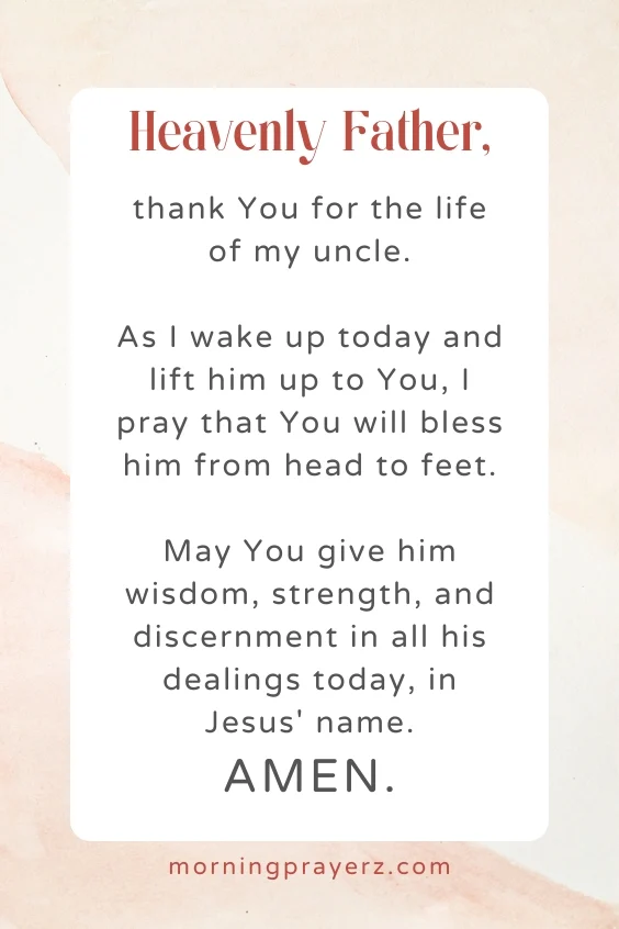 Morning Prayer for Gratitude for Uncle