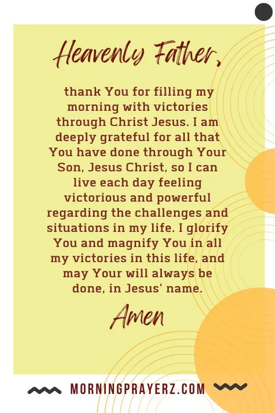 Morning Prayer for Gratitude for Victory