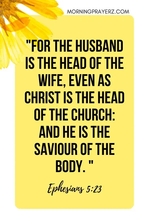 For the husband is the head of the wife, even as Christ is the head of the church: and he is the saviour of the body.