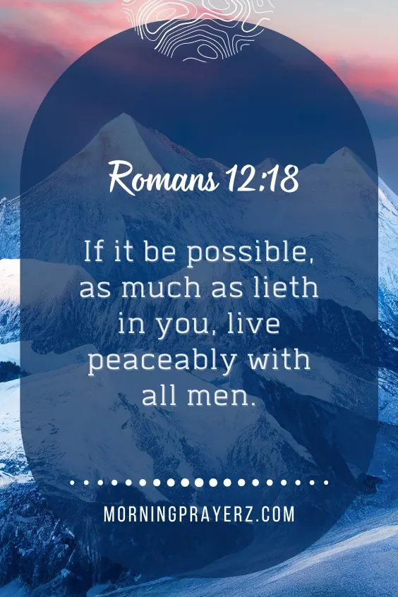 If it be possible, as much as lieth in you, live peaceably with all men.