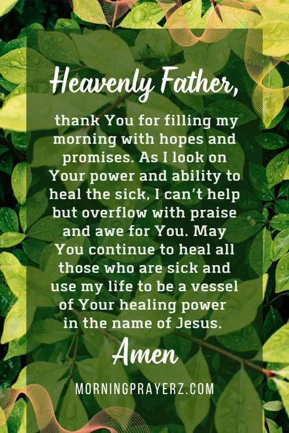 Morning Prayer of Gratitude for Healing the Sick