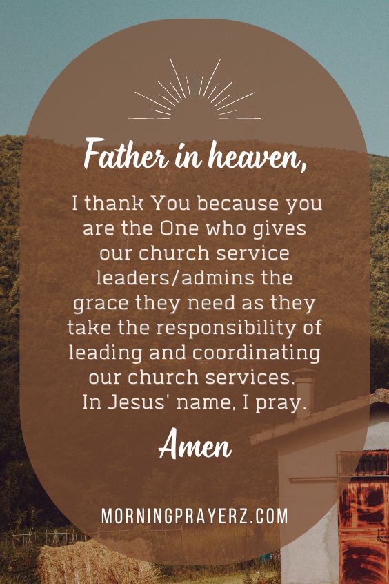 Morning prayer for church service leader