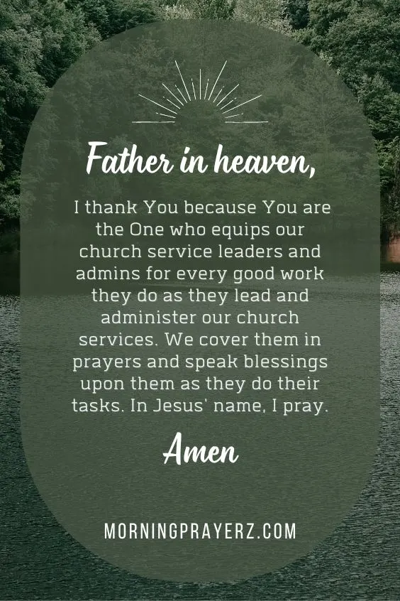 Morning prayer for church service leader