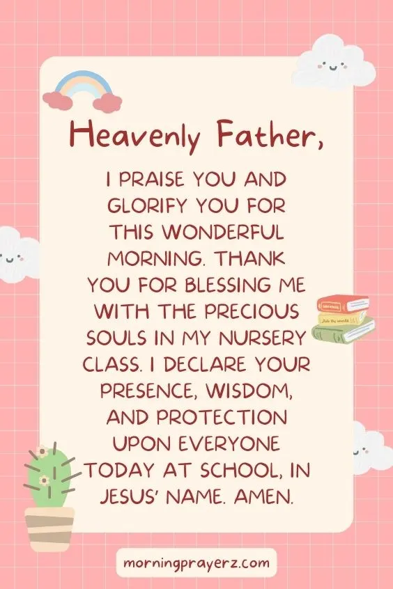 Morning Prayer For Gratitude For My Nursery Class