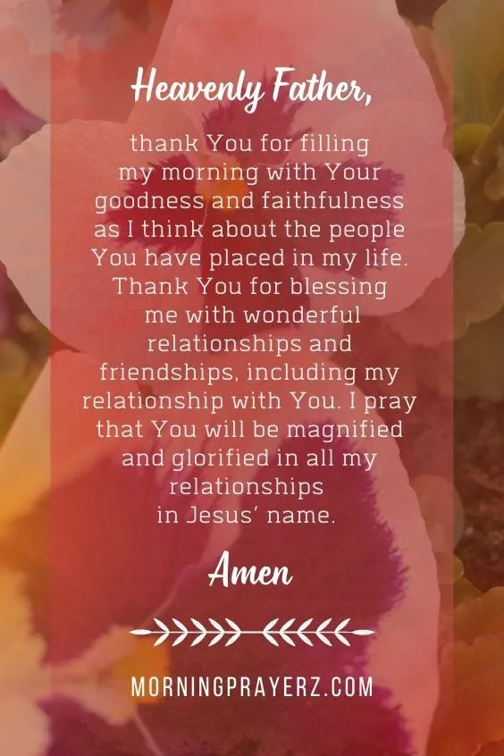 Morning Prayer for Gratitude for Relationships