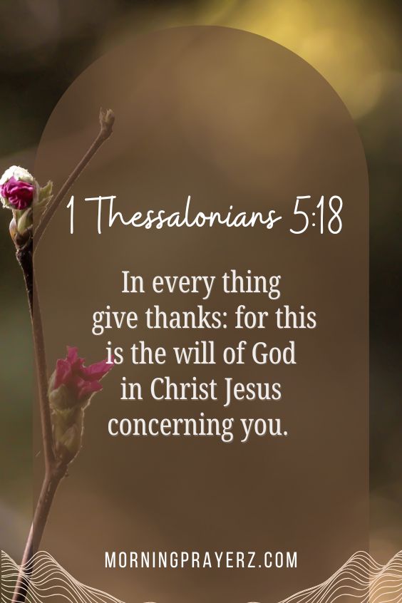 In every thing give thanks: for this is the will of God in Christ Jesus concerning you.