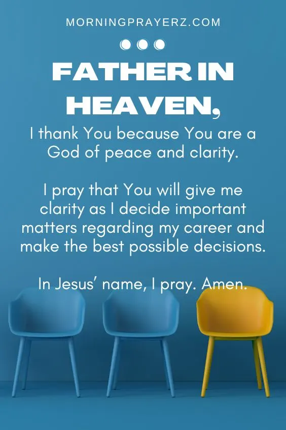 Morning prayer for clarity in career