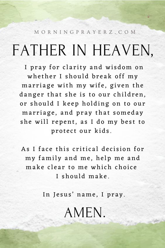 Morning prayer for clarity in marriage