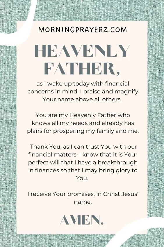 Morning Prayer For Financial Breakthrough