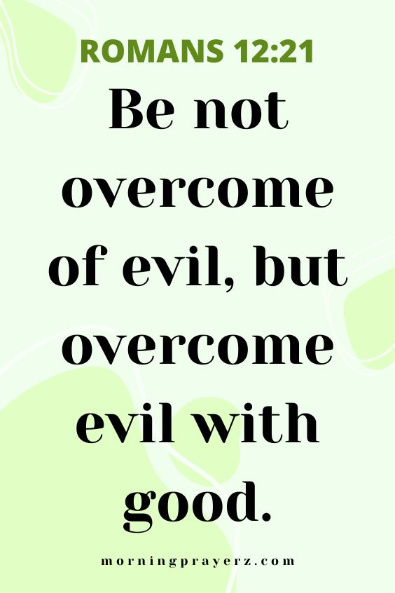“Be not overcome of evil, but overcome evil with good.” 