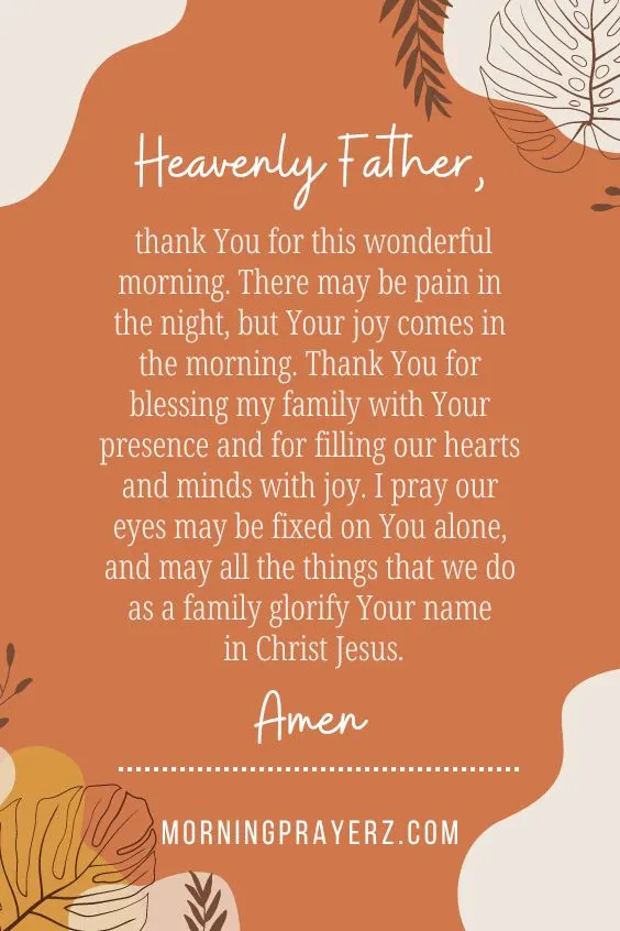 Morning Prayer for Family Joy