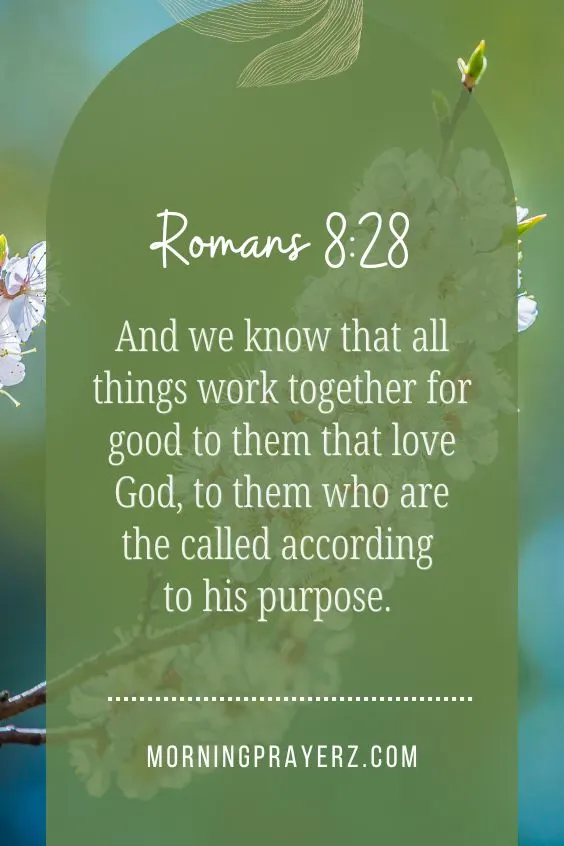 And we know that all things work together for good to them that love God, to them who are the called according to his purpose.