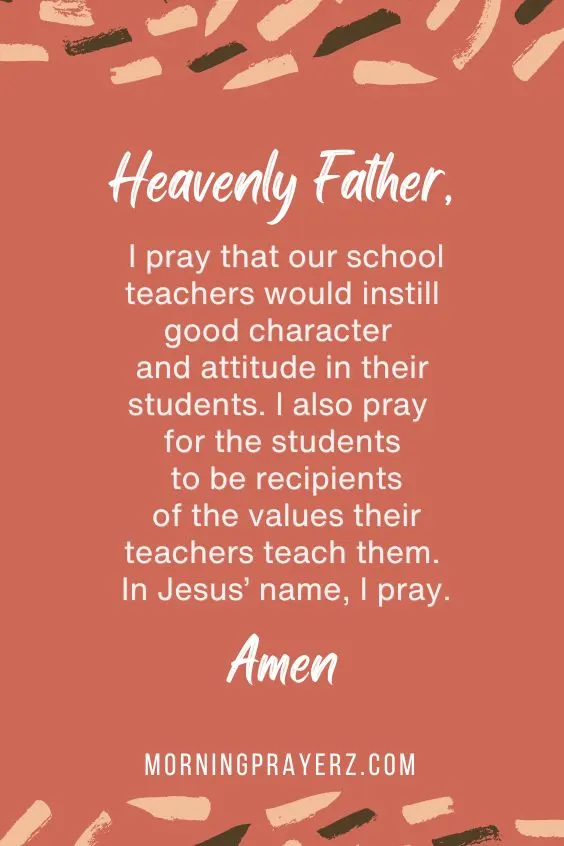 Morning Prayer for School Teachers and Students