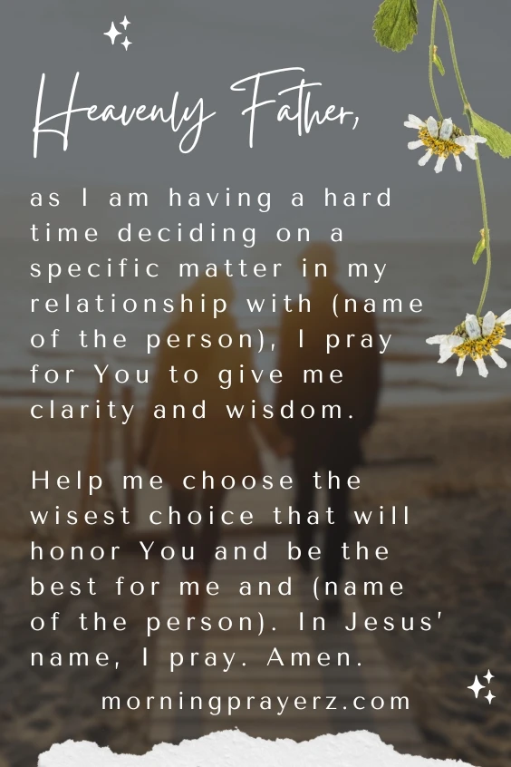 Morning prayer for clarity in a relationship