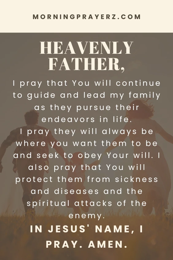 Morning prayer for comfort, family protection, and guidance