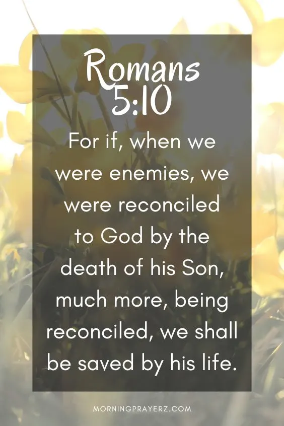 For if, when we were enemies, we were reconciled to God by the death of his Son, much more, being reconciled, we shall be saved by his life. Romans 5:10