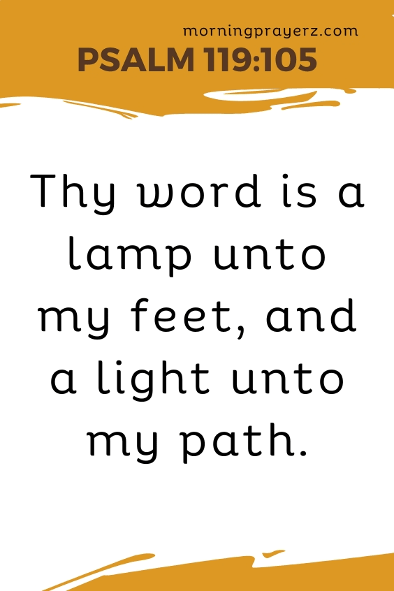 Thy word is a lamp unto my feet, and a light unto my path. Psalm 119:105