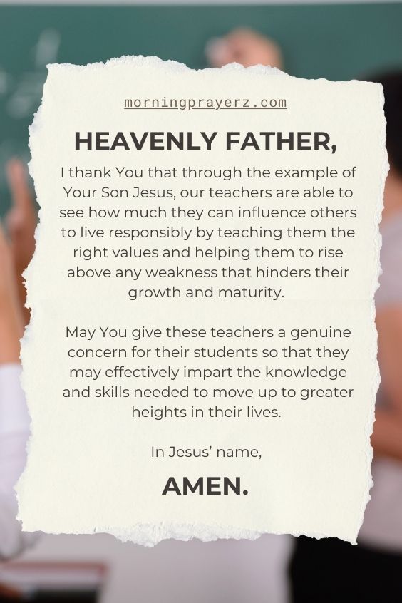 Morning Prayer for School Teachers