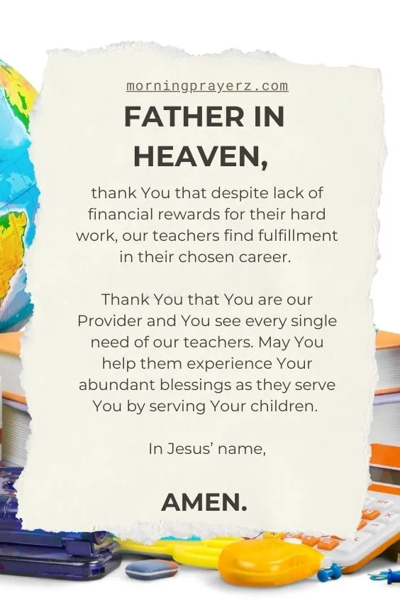 Morning Prayer for School Teachers