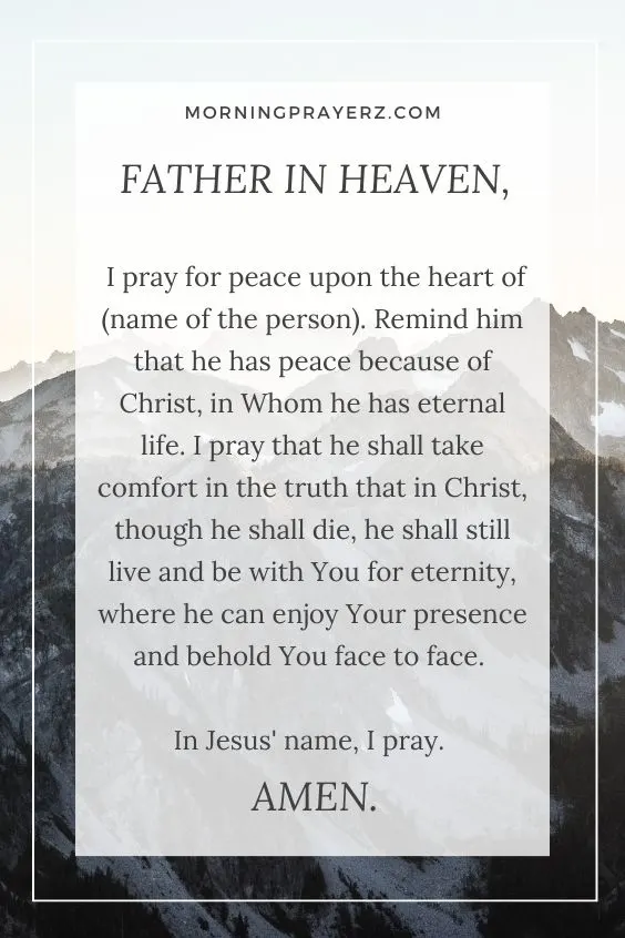 Morning prayer for comfort for the dying