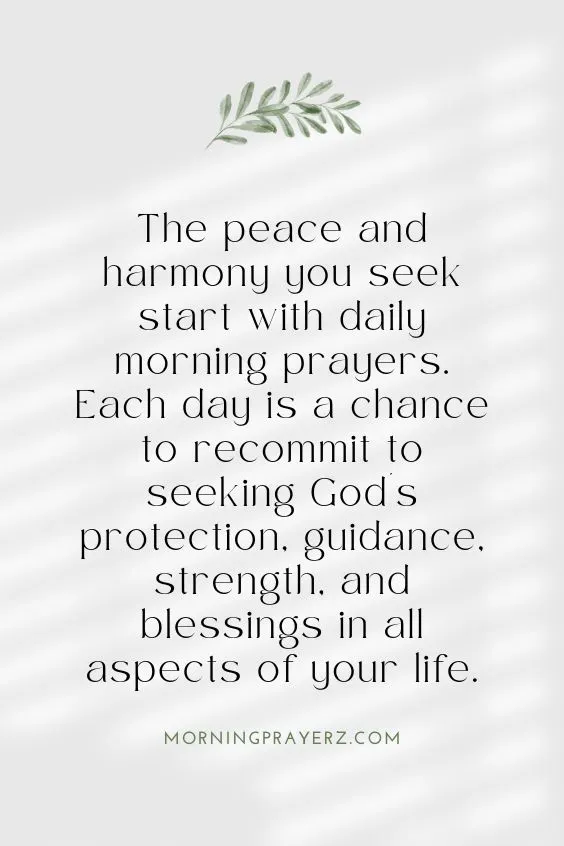 Morning Prayer for a Week of Peace, Harmony, and Success