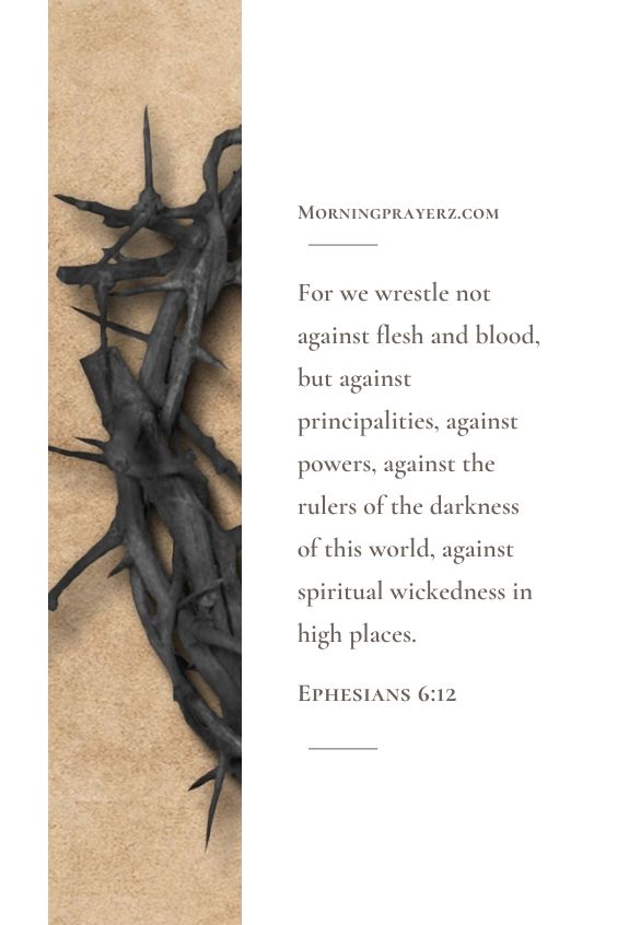 Ephesians 6:12 For we wrestle not against flesh and blood, but against principalities, against powers, against the rulers of the darkness of this world, against spiritual wickedness in high places.